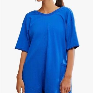 Free People FP Movement Electric Blue hot shot Tee Romper size S